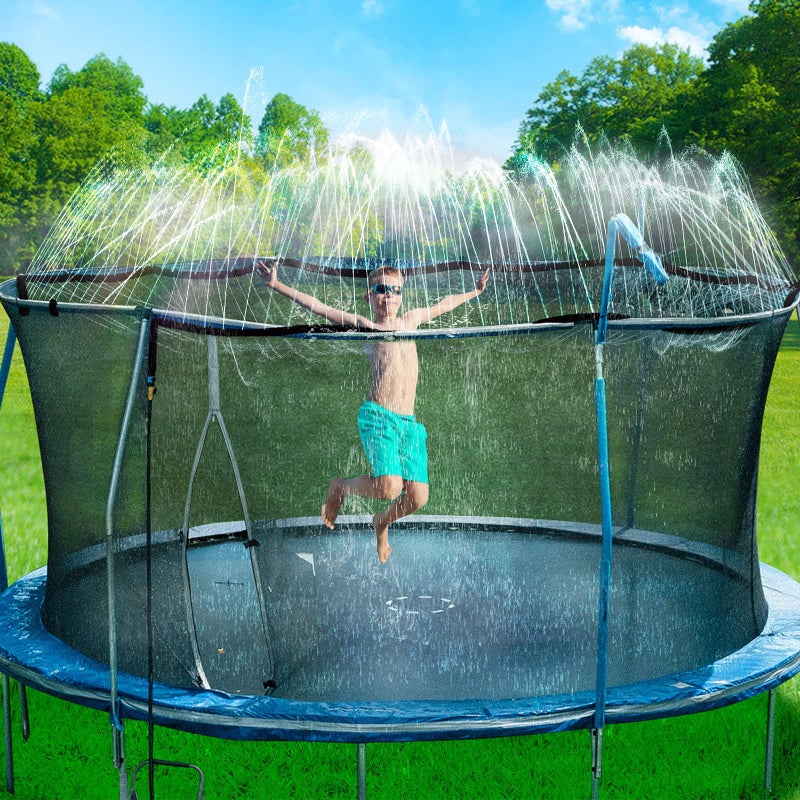 Bobor Trampoline Sprinklers for Kids, Outdoor Trampoline Spary Park Fun Summer Water Toys.(39ft) - Image 1